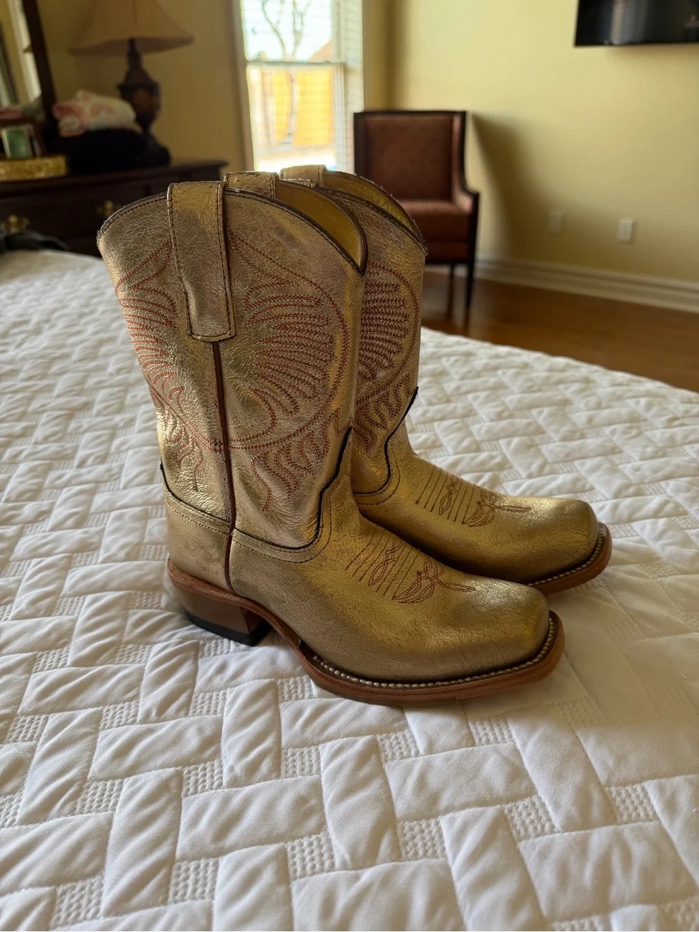 Gold Western Cowboy Boots